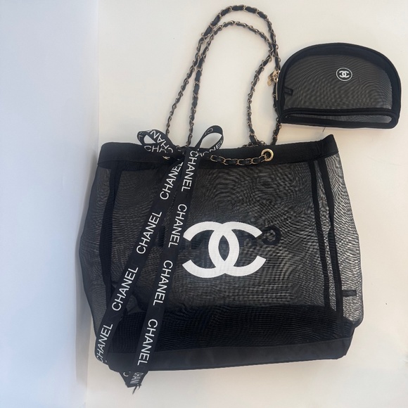 CHANEL Mesh Tote and Cosmetic Case - Picture 1 of 7